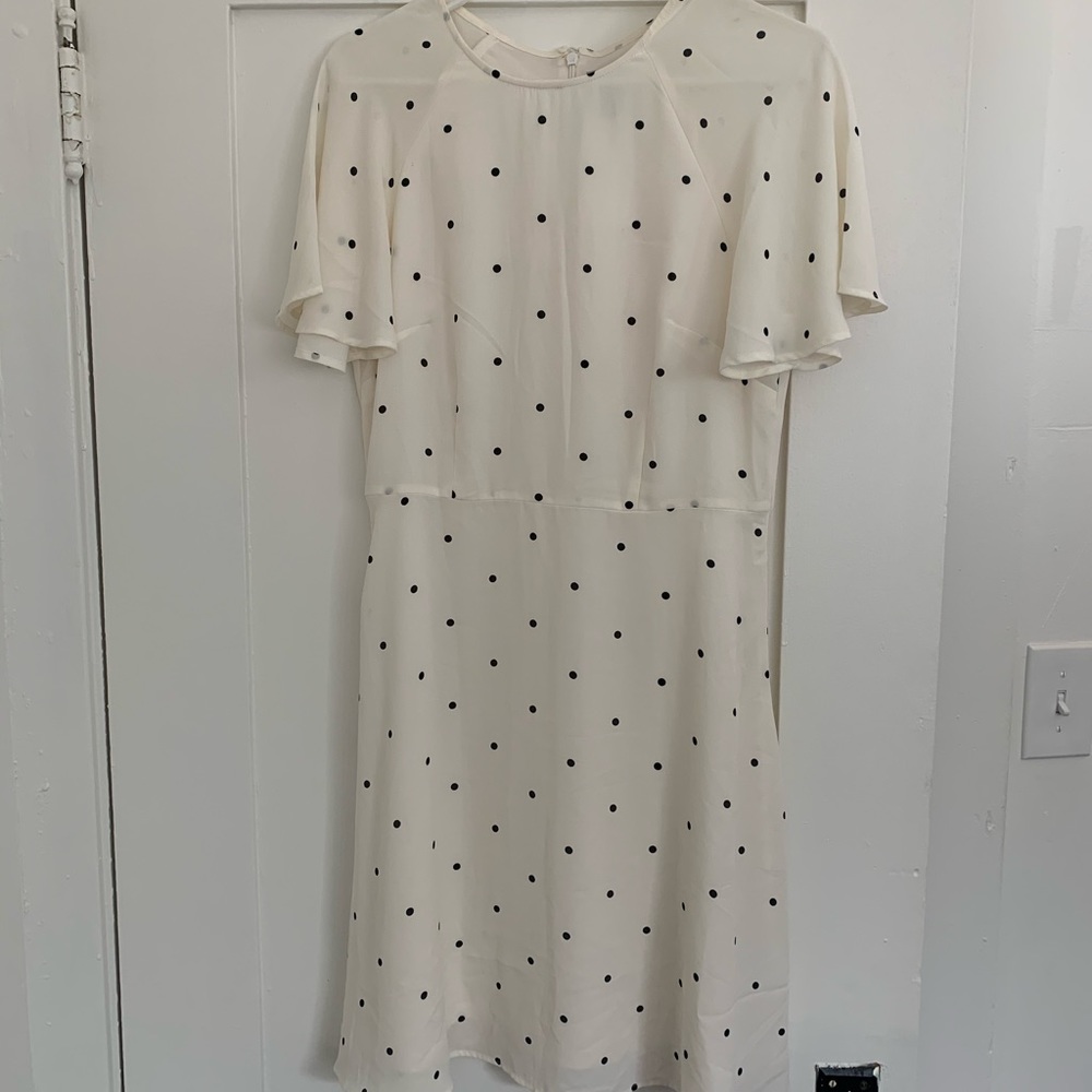 White dress with black dots